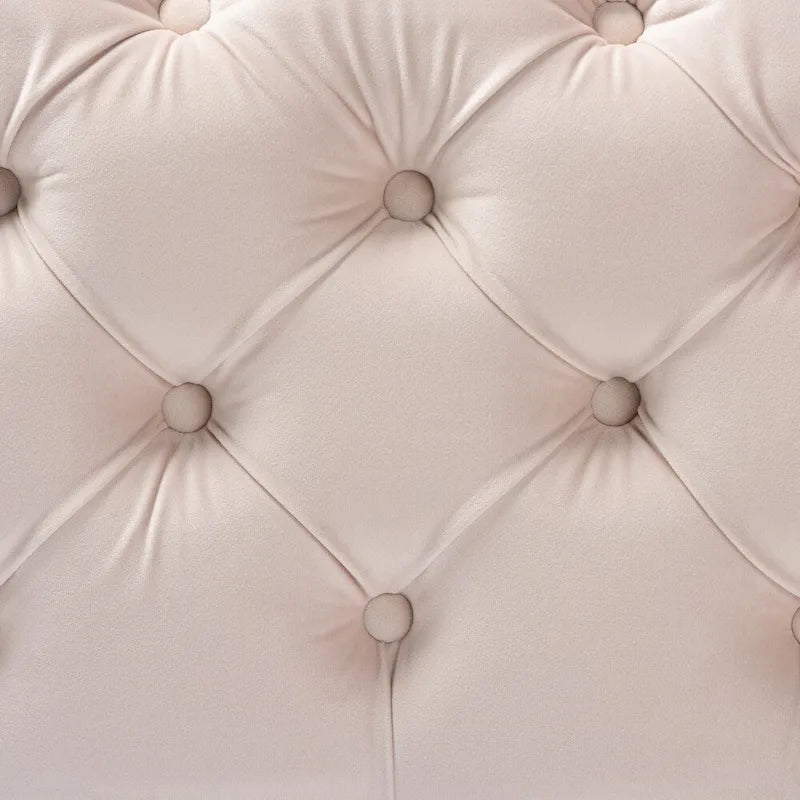 Glam Velvet Ottoman with Gold Legs