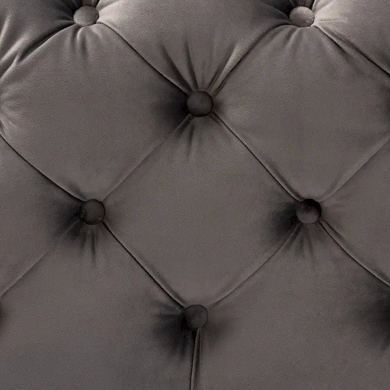 Glam Velvet Ottoman with Gold Legs