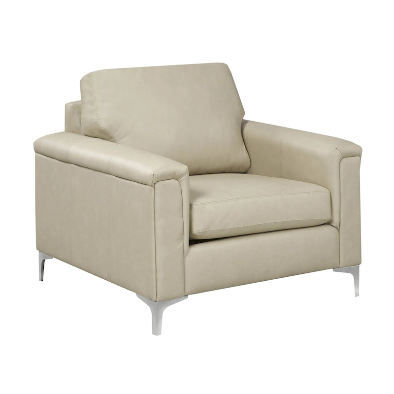 Lessa Modern Premium Top Grain Leather Sofa and Chair Set