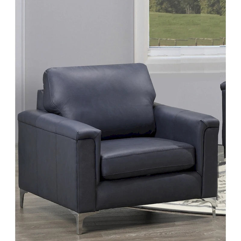 Lessa Modern Premium Top Grain Leather Sofa and Chair Set