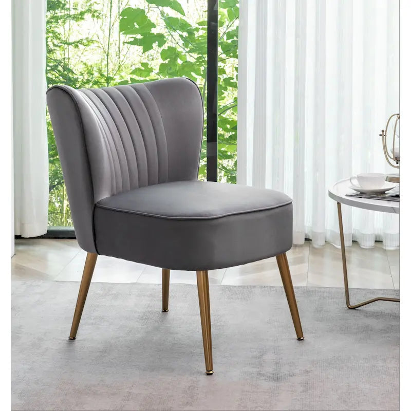 Sauter 23.2 Wide Mid-Century Modern Microfiber Accent Chair with Metal Leg