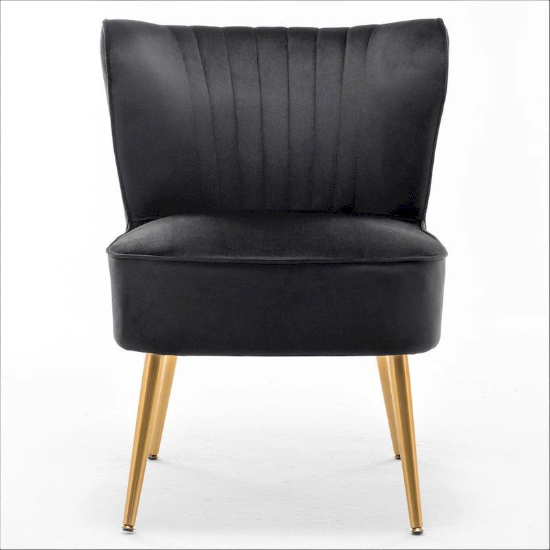 Sauter 23.2 Wide Mid-Century Modern Microfiber Accent Chair with Metal Leg