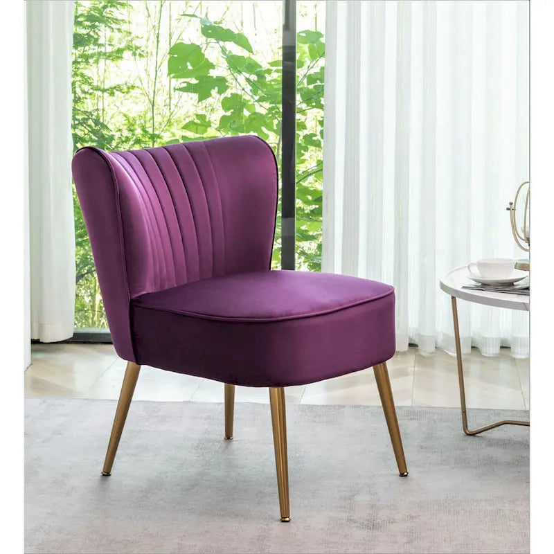 Sauter 23.2 Wide Mid-Century Modern Microfiber Accent Chair with Metal Leg