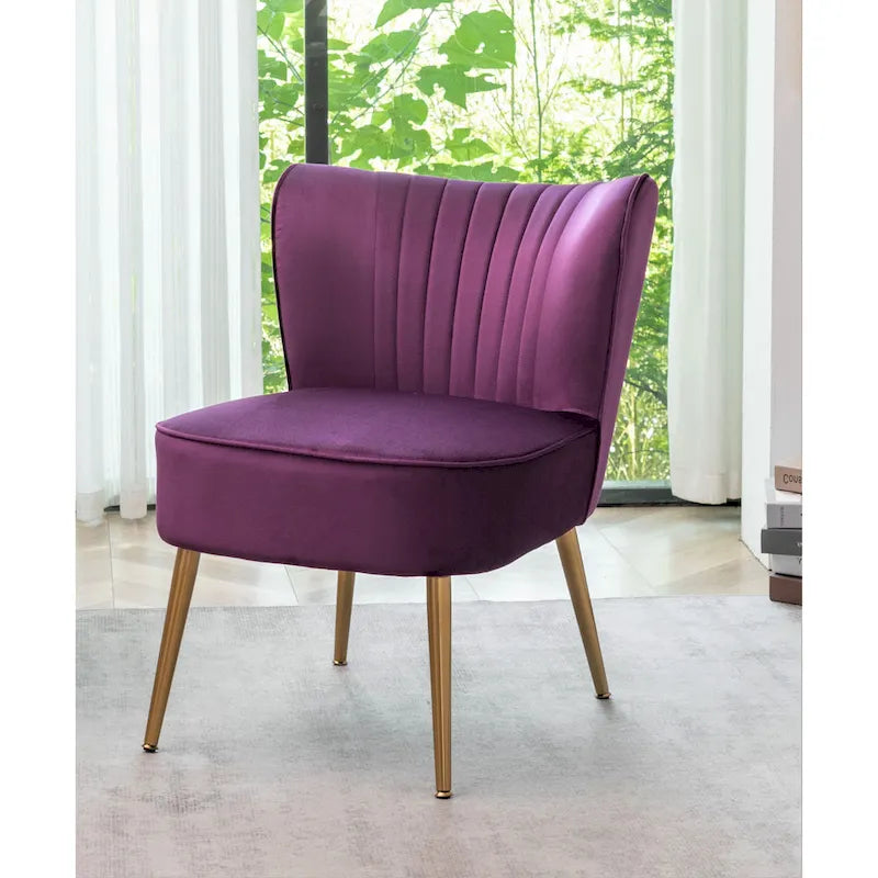 Sauter 23.2 Wide Mid-Century Modern Microfiber Accent Chair with Metal Leg