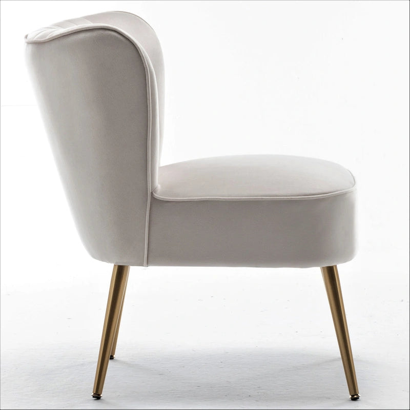 Sauter 23.2 Wide Mid-Century Modern Microfiber Accent Chair with Metal Leg