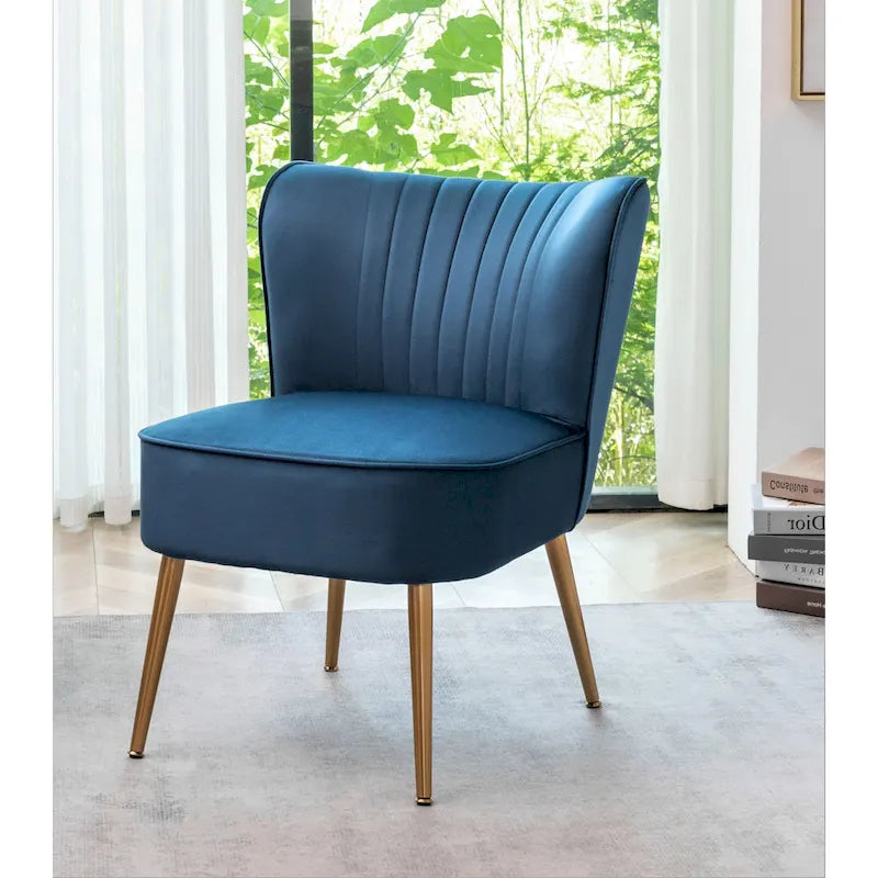 Sauter 23.2 Wide Mid-Century Modern Microfiber Accent Chair with Metal Leg