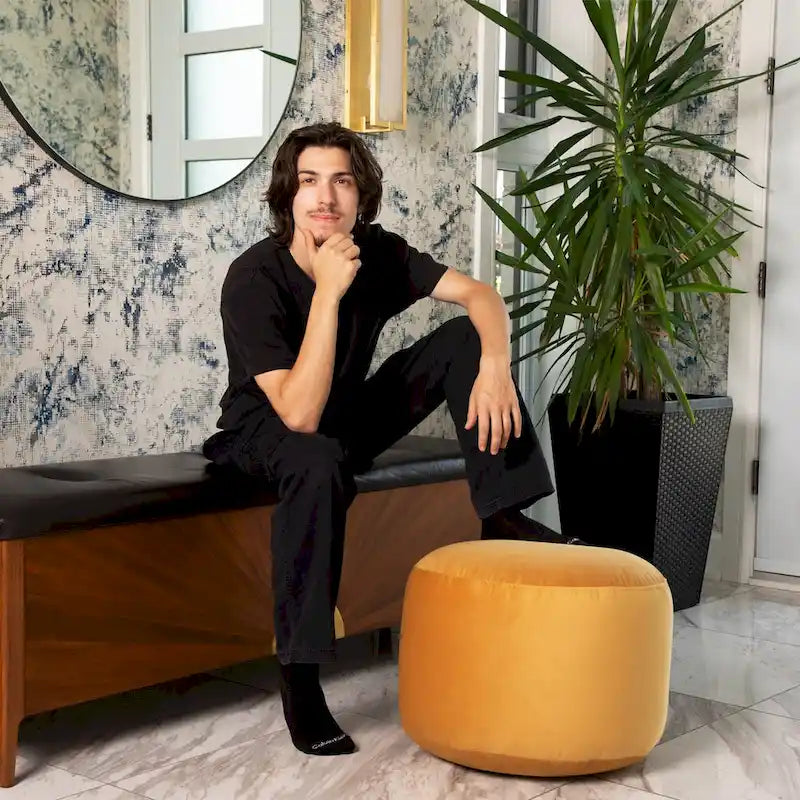 Belgique Velvety Indoor Pouf by Gouchee Home