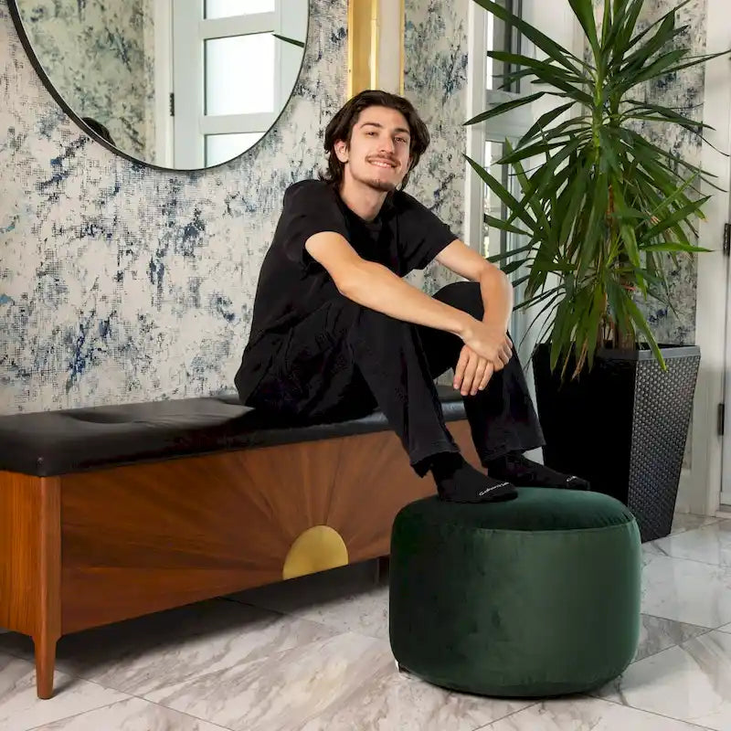 Belgique Velvety Indoor Pouf by Gouchee Home