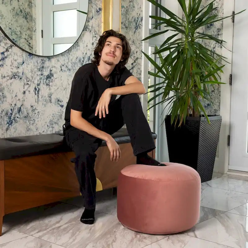 Belgique Velvety Indoor Pouf by Gouchee Home