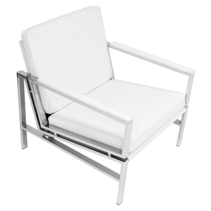 Strick & Bolton Regina Metal and Bonded Leather Mid Century Accent Chair