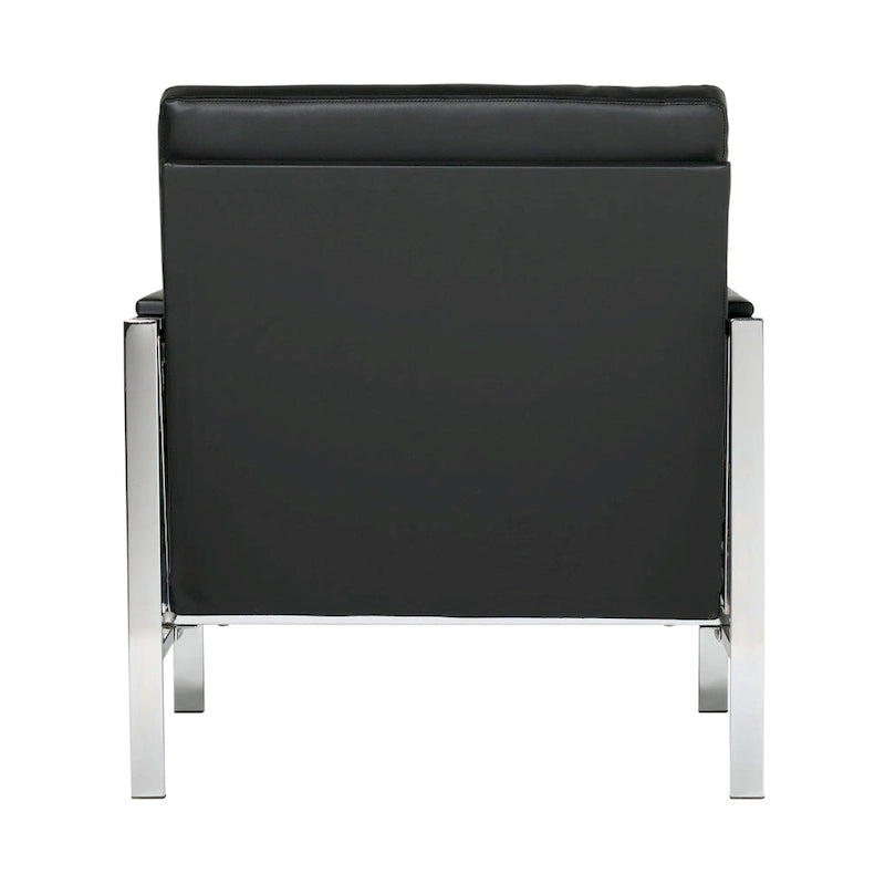 Strick & Bolton Regina Metal and Bonded Leather Mid Century Accent Chair