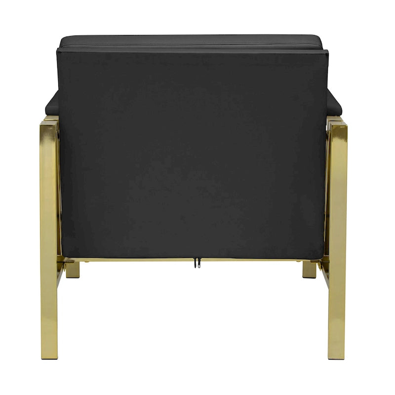 Strick & Bolton Regina Metal and Bonded Leather Mid Century Accent Chair