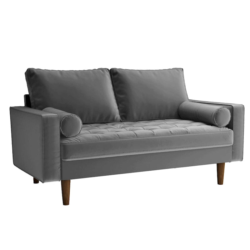 Luis Mid-century Modern Tufted Velvet Loveseat - N/A