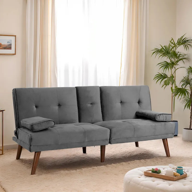 Futzca 60 Small Loveseat, 3 in 1 Cute Convertible Sofa Bed