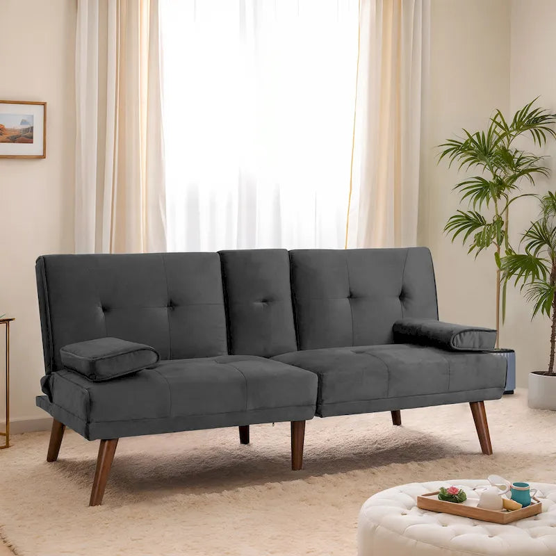 Futzca 60 Small Loveseat, 3 in 1 Cute Convertible Sofa Bed