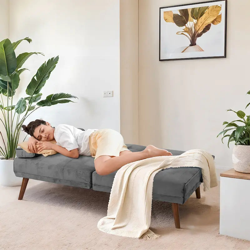 Futzca 60 Small Loveseat, 3 in 1 Cute Convertible Sofa Bed