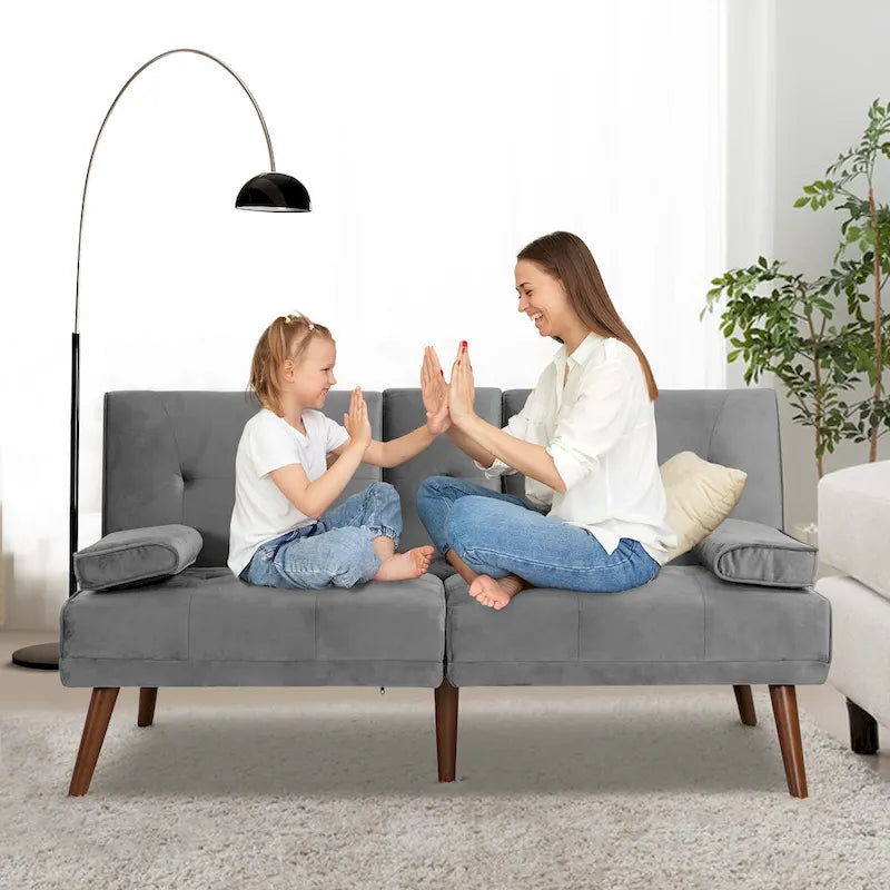 Futzca 60 Small Loveseat, 3 in 1 Cute Convertible Sofa Bed