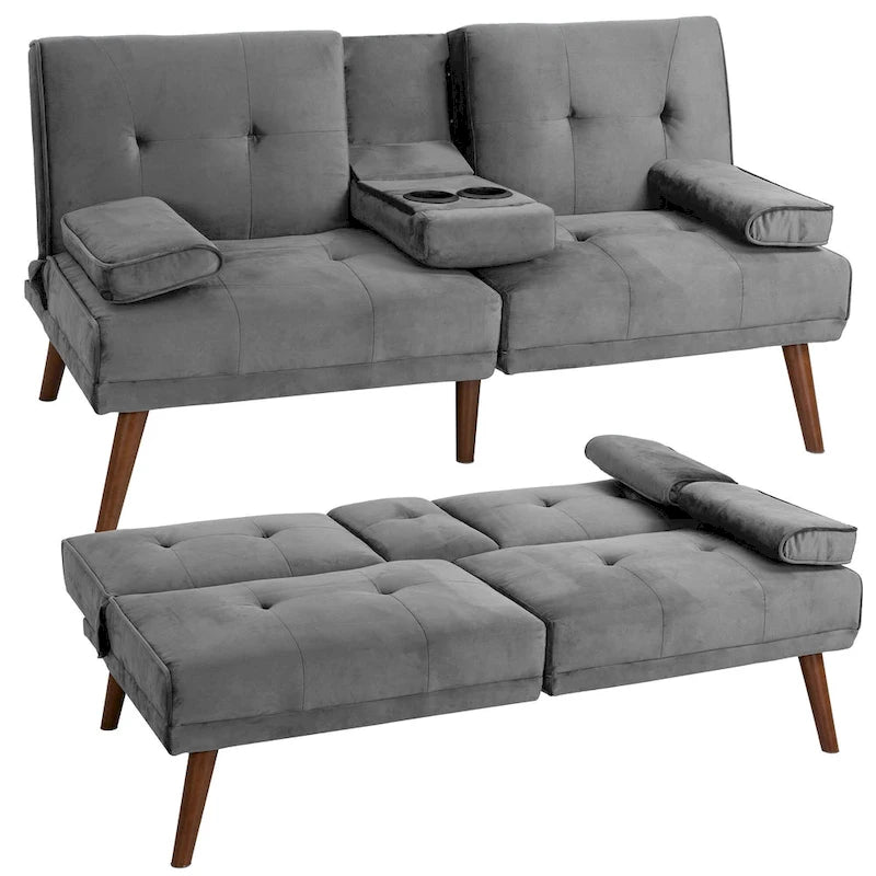 Futzca 60 Small Loveseat, 3 in 1 Cute Convertible Sofa Bed