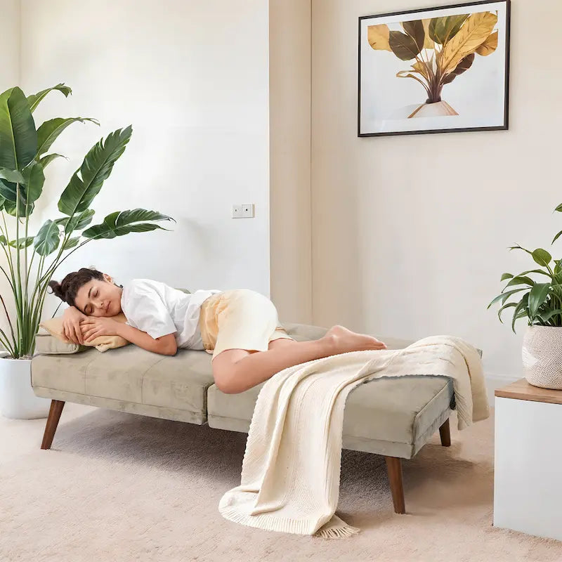 Futzca 60 Small Loveseat, 3 in 1 Cute Convertible Sofa Bed