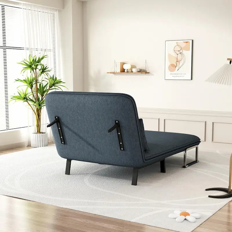 Convertible Tri-Fold Sofa Bed with Adjustable Backrest & Pillow