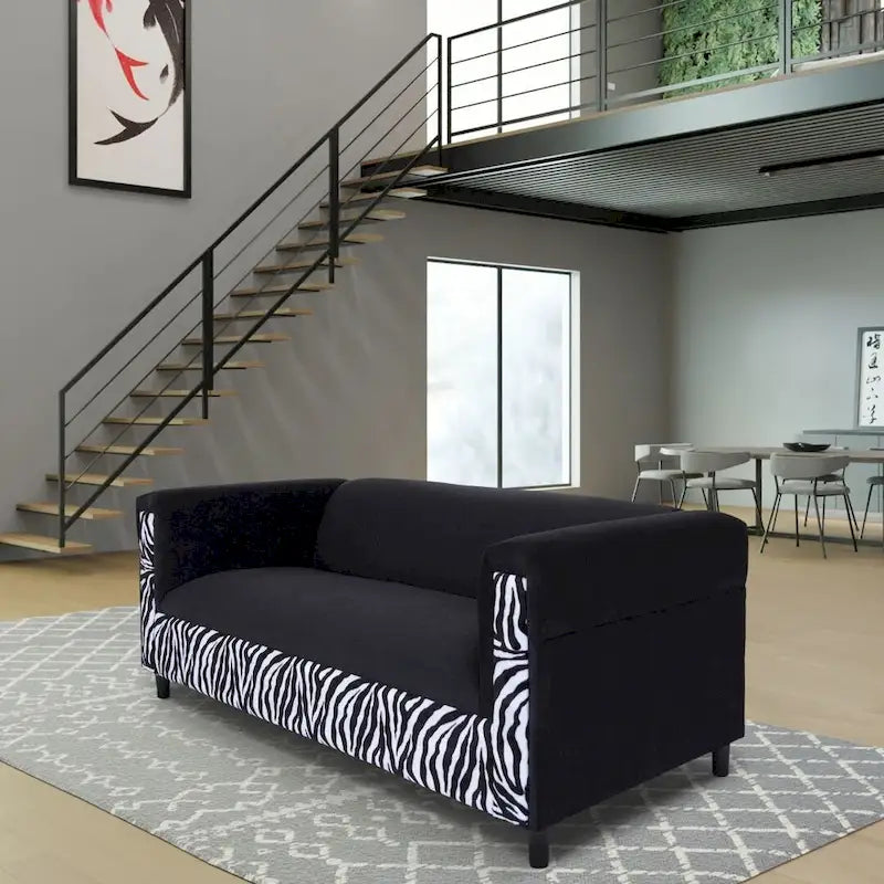 Coast to Coast Sofas Mid Century Modern 3 Seater Sofa Velvet Solid Wood Frame Upholstered