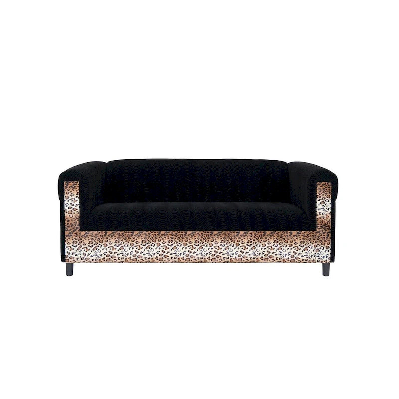 Coast to Coast Sofas Mid Century Modern 3 Seater Sofa Velvet Solid Wood Frame Upholstered