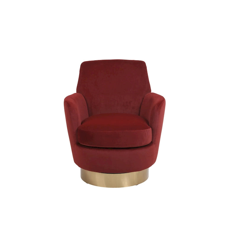 Velvet Soft Fabric Swivel Barrel Chair - 28.3 x 29.3 x 32.7
