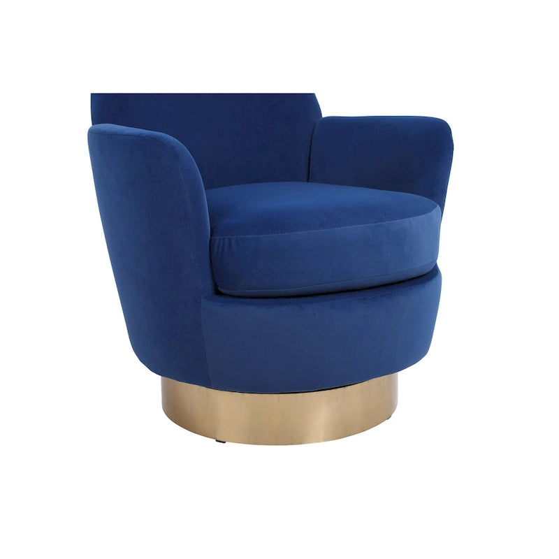 Velvet Soft Fabric Swivel Barrel Chair - 28.3 x 29.3 x 32.7