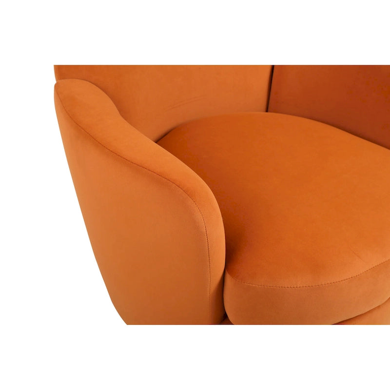 Velvet Soft Fabric Swivel Barrel Chair - 28.3 x 29.3 x 32.7