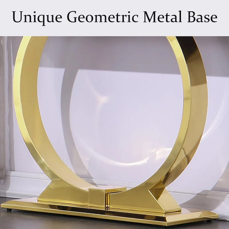 Modern Console Tables With Metal U Base and Gloss texture top