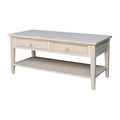 Spencer Solid Parawood Coffee Table - 48 in. W x 24 in. D x 19 in. H