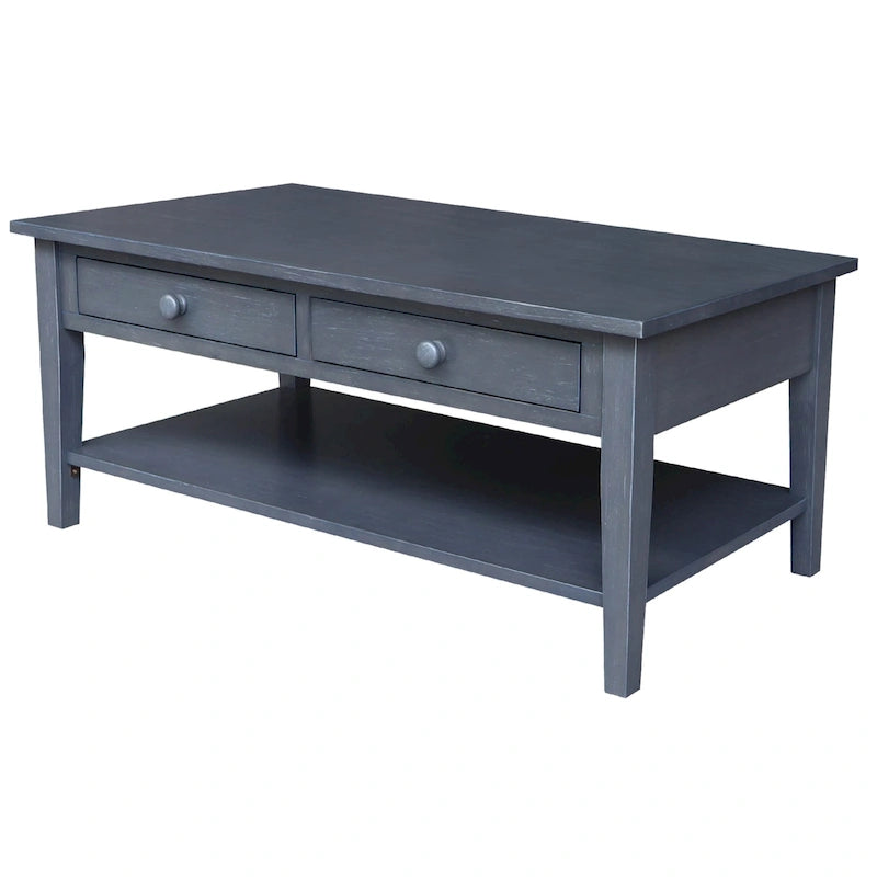 Spencer Solid Parawood Coffee Table - 48 in. W x 24 in. D x 19 in. H