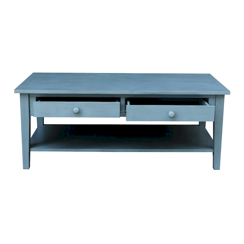 Spencer Solid Parawood Coffee Table - 48 in. W x 24 in. D x 19 in. H