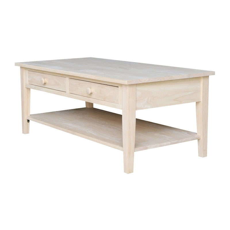 Spencer Solid Parawood Coffee Table - 48 in. W x 24 in. D x 19 in. H