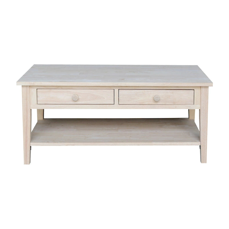 Spencer Solid Parawood Coffee Table - 48 in. W x 24 in. D x 19 in. H