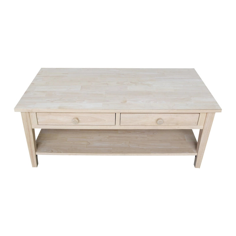 Spencer Solid Parawood Coffee Table - 48 in. W x 24 in. D x 19 in. H