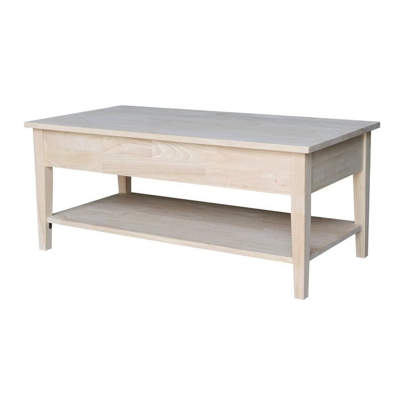 Spencer Solid Parawood Coffee Table - 48 in. W x 24 in. D x 19 in. H