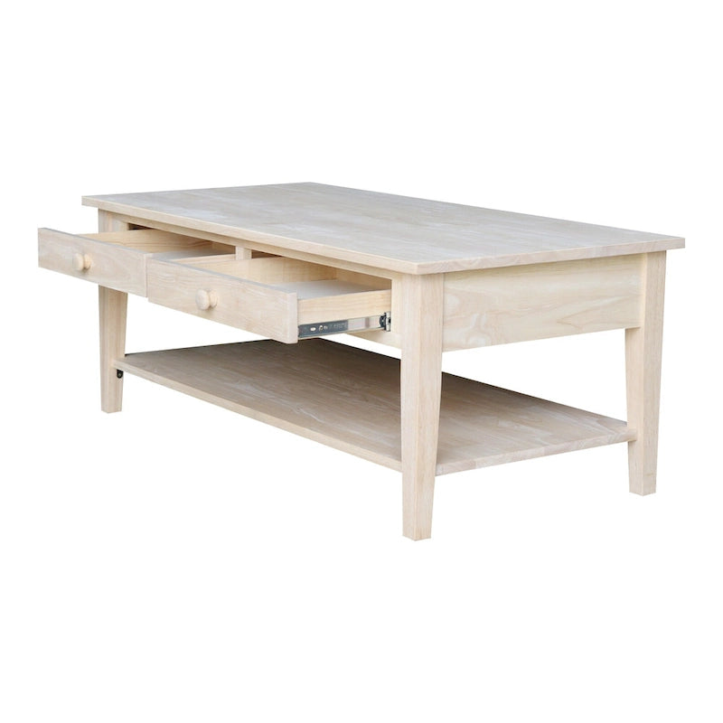 Spencer Solid Parawood Coffee Table - 48 in. W x 24 in. D x 19 in. H