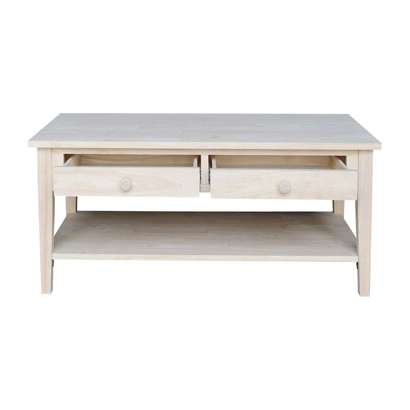 Spencer Solid Parawood Coffee Table - 48 in. W x 24 in. D x 19 in. H