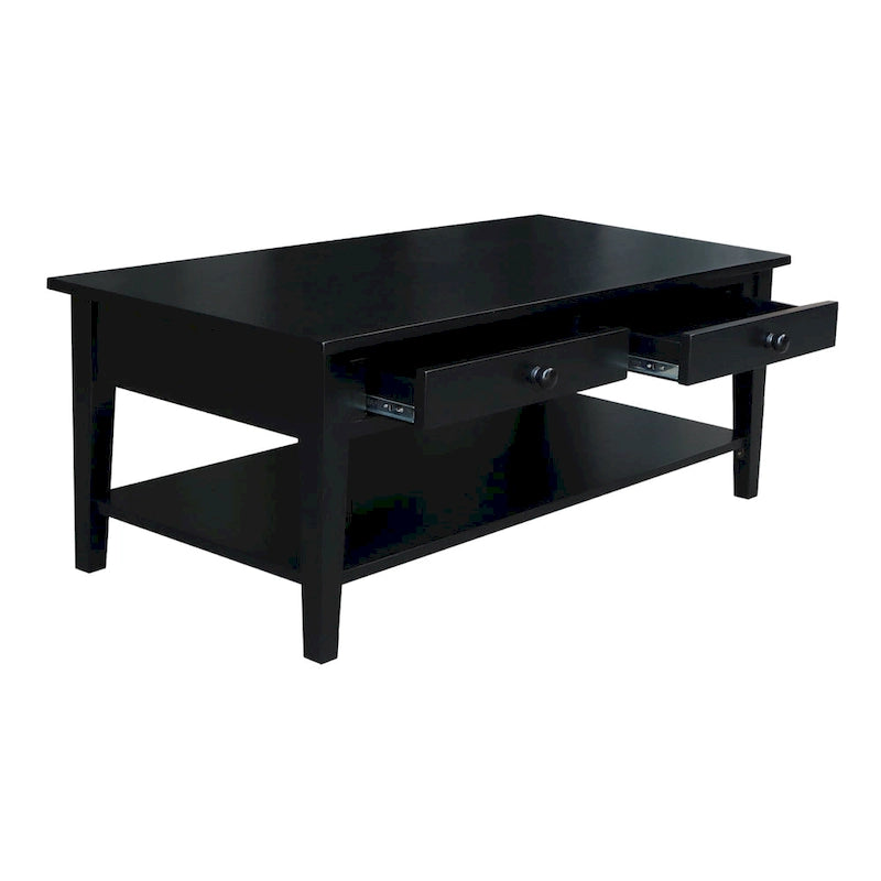 Spencer Solid Parawood Coffee Table - 48 in. W x 24 in. D x 19 in. H