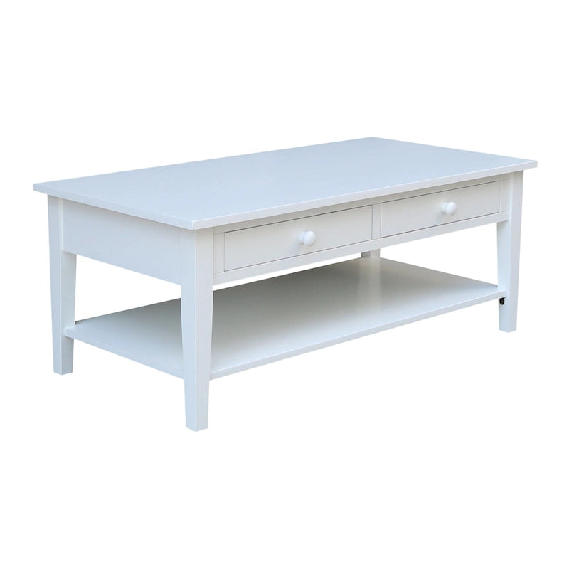 Spencer Solid Parawood Coffee Table - 48 in. W x 24 in. D x 19 in. H