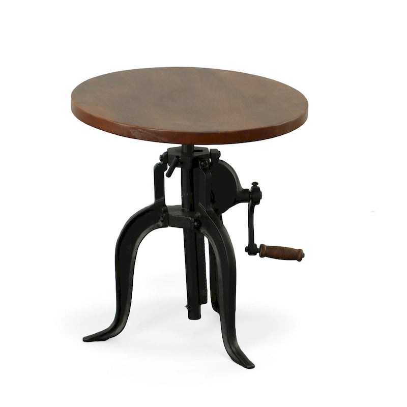 Carolina Living Regan Adjustable Accent Table - Chestnut Top - Black Base