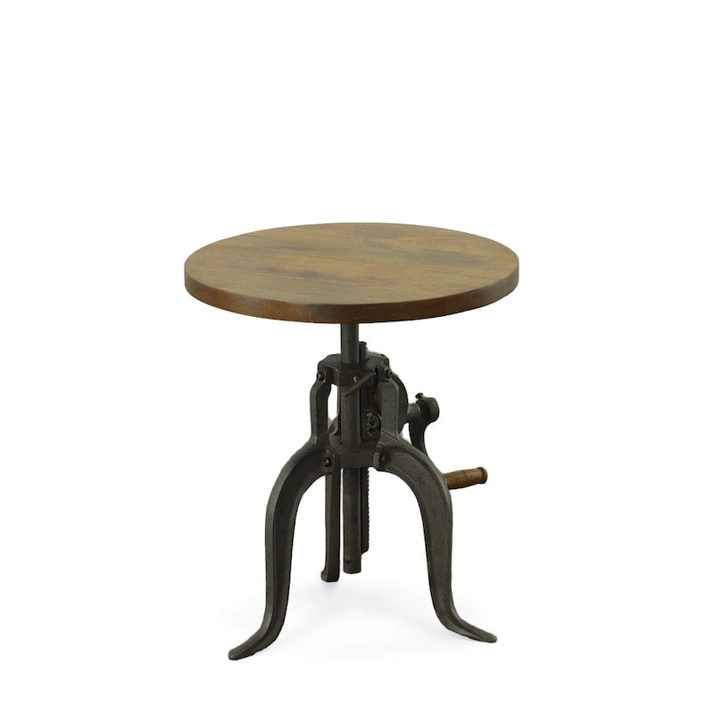 Carolina Living Regan Adjustable Accent Table - Chestnut Top - Black Base