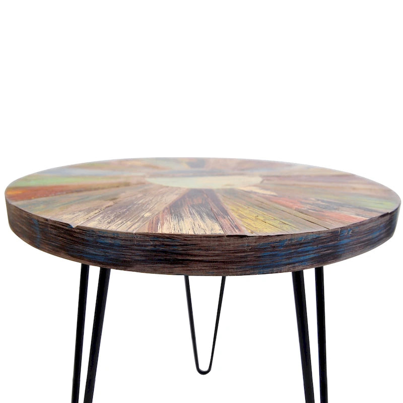 Greenage Reclaimed Wood End Table Living Room Night Stand Use