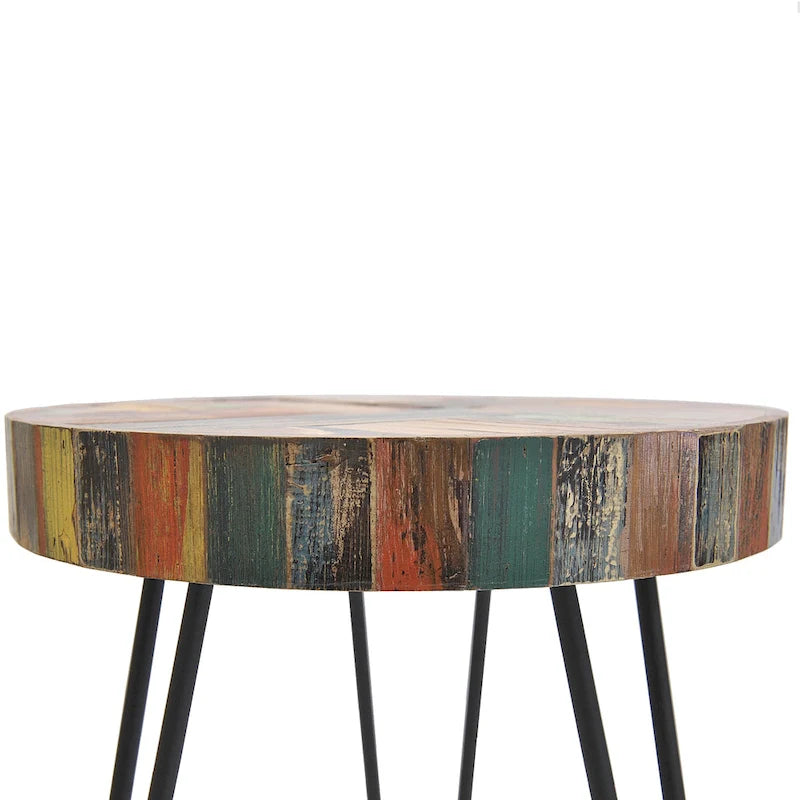 Greenage Reclaimed Wood End Table Living Room Night Stand Use