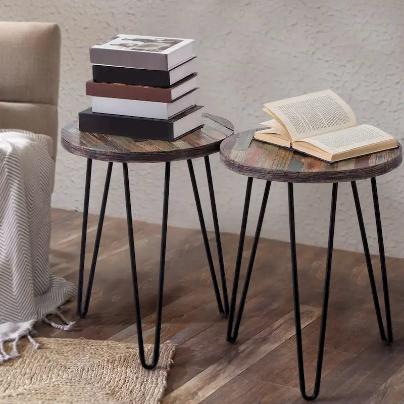 Greenage Reclaimed Wood End Table Living Room Night Stand Use