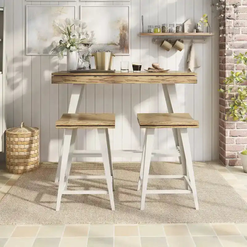 Kaylen Modern 3-Piece Steel Legs Counter Height Table Set by Furniture of America