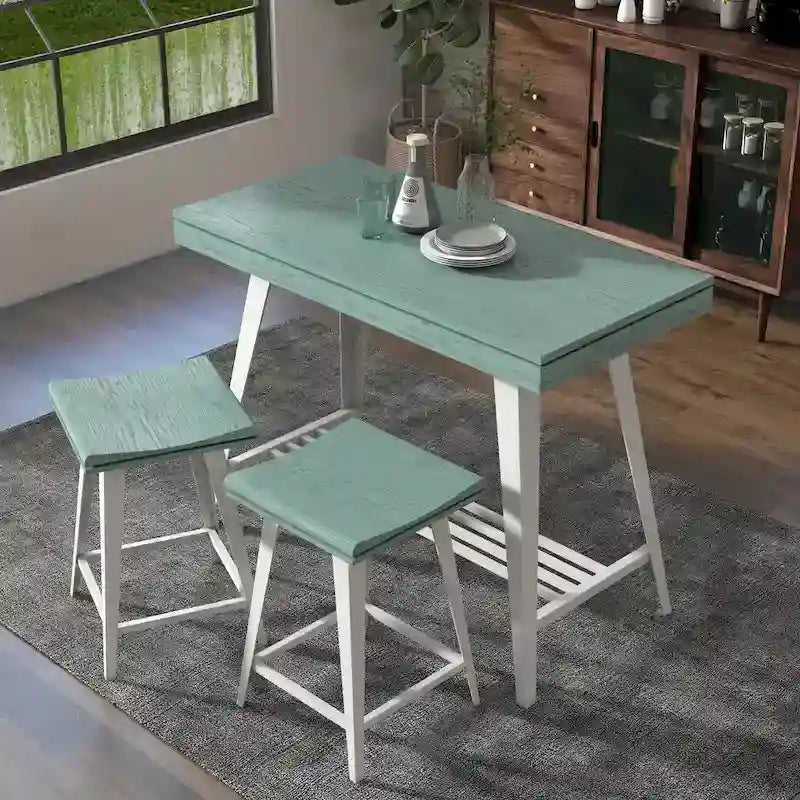 Kaylen Modern 3-Piece Steel Legs Counter Height Table Set by Furniture of America