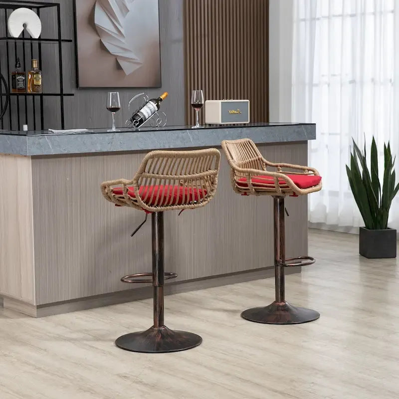 Swivel Bar Stools with Footrest Set of 2