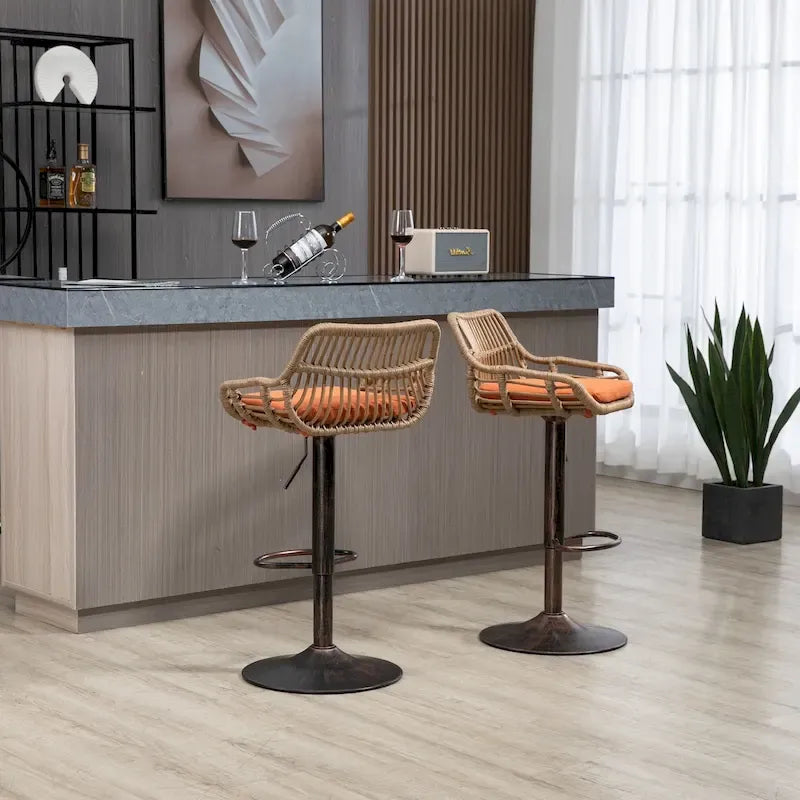 Swivel Bar Stools with Footrest Set of 2